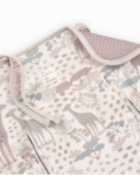 Stroller liner with giraffe print in neutral tones