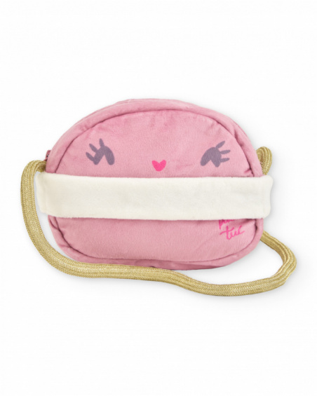 Pink children’s crossbody bag with embroidered detail
