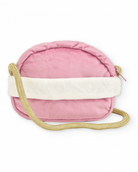 Pink children’s crossbody bag with embroidered detail