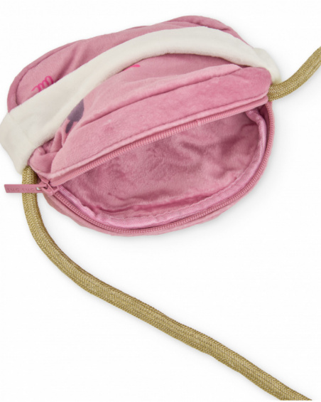 Pink children’s crossbody bag with embroidered detail