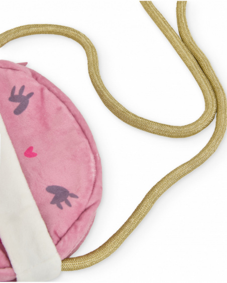 Pink children’s crossbody bag with embroidered detail