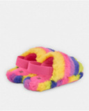 Girls’ multicolor slippers with soft fur