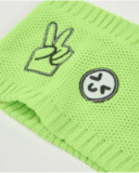 Boys’ green knitted neck warmer with patches