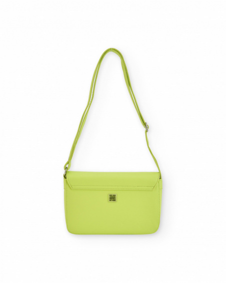 Girls’ lime green shoulder bag with heart detail