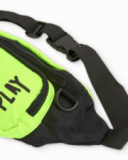 Boys’ black and neon green waist bag with pockets