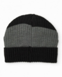 Boys’ knitted hat in black and grey with decorative detail