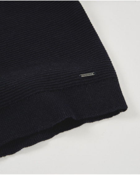 Boys’ navy blue knitted sweater with shoulder buttons