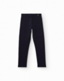 Navy blue leggings for girls with metallic detail