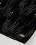Girls’ short black velvet jacket with sequin details