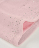 Girls’ pink knit hat and neck warmer set with strass details