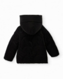 Girls’ black quilted coat with hood