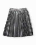 Girls’ silver pleated skirt with metallic effect