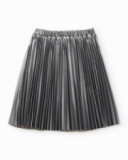 Girls’ silver pleated skirt with metallic effect