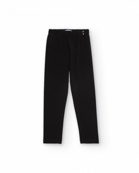 Black leggings for girls with elastic waistband