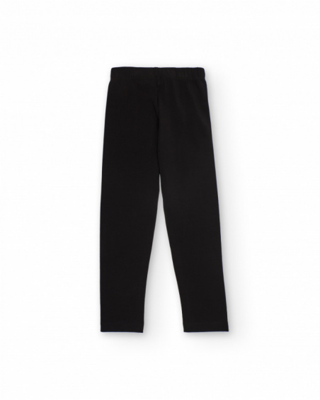 Black leggings for girls with elastic waistband