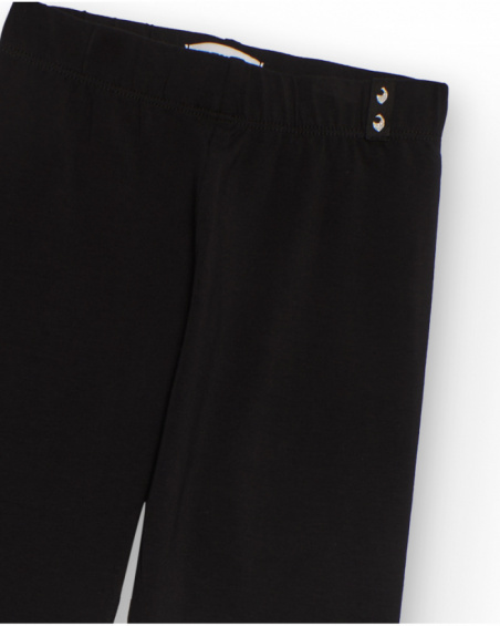 Black leggings for girls with elastic waistband