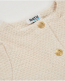 Girls’ cream dress with mock jacket detail