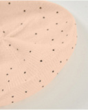 Girls’ pink beret and scarf set with polka dots