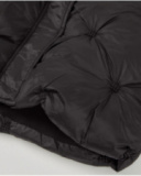 Girls’ black quilted coat with sherpa collar