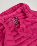 Girls' padded jacket in fuchsia with hood