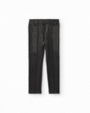 Girls’ black faux leather leggings with elastic waistband