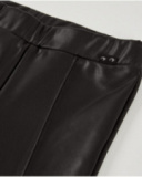 Girls’ black faux leather leggings with elastic waistband