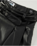 Girls’ black faux leather skirt with belt