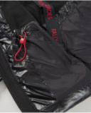 Boys’ long black padded coat with hood