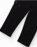 Black cargo pants for boys with side pockets
