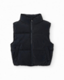 Padded vest of boy in black color with zipper closure