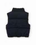 Padded vest of boy in black color with zipper closure
