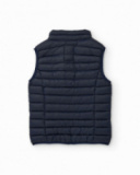 Boys’ padded navy blue gilet with front zip