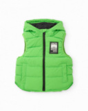 Boys’ green padded gilet with hood