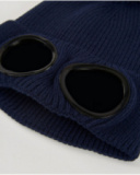 Boys’ navy knit hat with pompom and matching neck warmer set