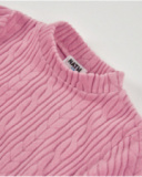 Girls’ pink knit dress with belt