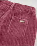 Girls’ wide-leg corduroy trousers in burgundy