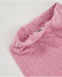 Girls’ long trousers in pink with cable knit and elastic waistband