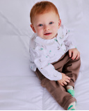 Shirt and pants set for newborn with little houses and trees print. | tuc tuc UK