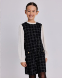 Girls’ checkered dress with contrast sleeves | tuc tuc UK