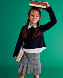 Girl’s checked skirt with pleated design | tuc tuc UK
