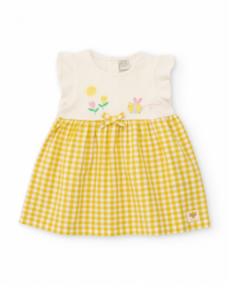 Newborn woven dress with gingham print