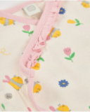 Knitted newborn romper with floral print