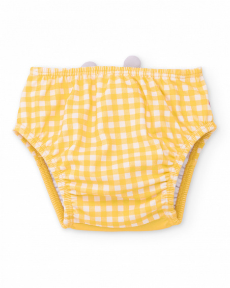 Knitted newborn swimsuit with raised appliqués