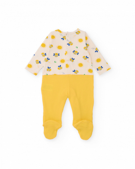 Knitted newborn romper with snap closure