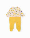 Knitted newborn romper with snap closure