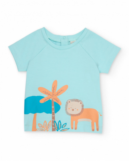 Knitted newborn set with lion print