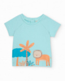 Knitted newborn set with lion print