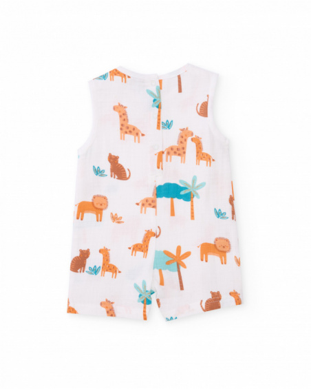 Knitted newborn dungarees with animal design