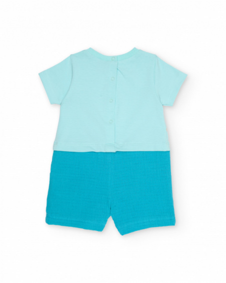 Knitted newborn dungarees with front print