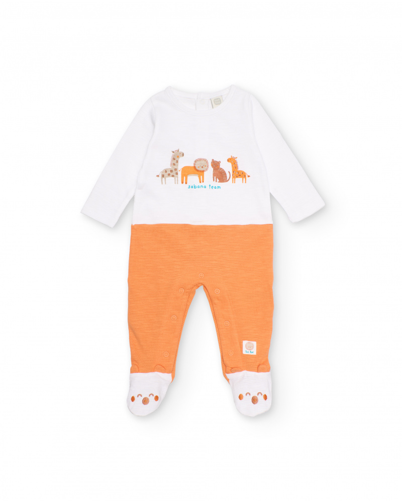 Knitted newborn romper with back closures